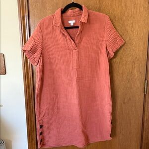J. Jill Soft Orange Textured Dress